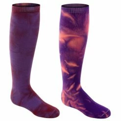 Buy 🎉 Outlet ✔️ Sof Sole Tie-Dye 👩 Women's Knee-High 🧦 🧦 Socks - 2-Pack Purple/Orange 🛒 ✔️