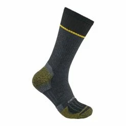 Hot Sale 𧨠Best deal β¨ Carhartt Men's Force Midweight Steel Toe Crew 𧦠𧦠Socks - 2-Pack Black Combo π π
