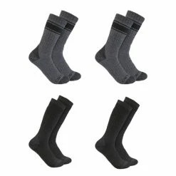 Outlet β€οΈ Top 10 π― Carhartt Men's Heavyweight Crew 𧦠𧦠Socks - 4-Pack Gray Combo π β¨