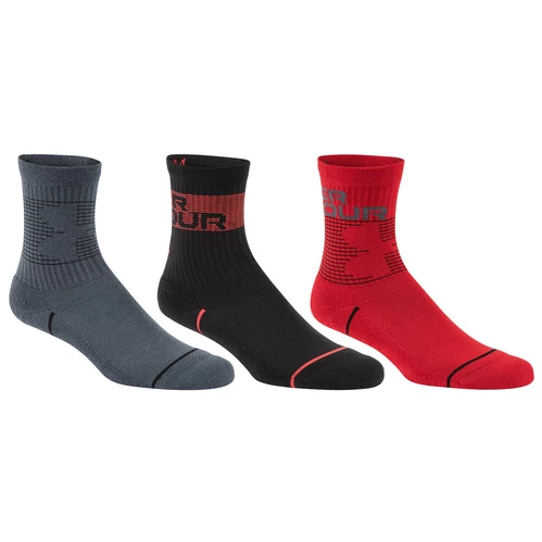 New π Best Sale π Under Armour Boys' Phenom Crew 𧦠𧦠Socks - 3-Pack Red/Black π π€©