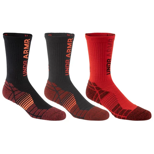 Hot Sale π€© New β¨ Under Armour Men's Elevated Crew 𧦠𧦠Socks - 3-Pack Gray/Red π π§¨