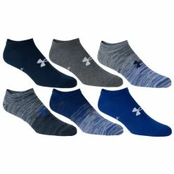 Top 10 ⭐ Hot Sale 🎁 Under Armour Men's Essential Lite No Show 🧦 🧦 Socks - 6-Pack Royal/Grey/Black ⌛ 🤩