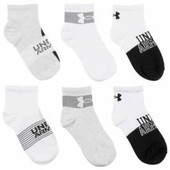 Top 10 ⭐ Best Sale 👍 Under Armour Boys' Essential Quarter 🧦 🧦 Socks - 6-Pack Black/Gray/White 🔔 🎉