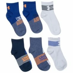 Wholesale 👍 Wholesale ✔️ Under Armour Boys' Essential Quarter 🧦 🧦 Socks - 6-Pack Gray/Blue 👍 😍