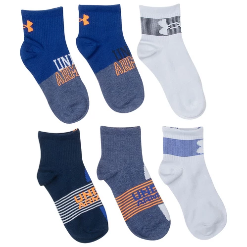 Wholesale π Wholesale βοΈ Under Armour Boys' Essential Quarter 𧦠𧦠Socks - 6-Pack Gray/Blue π π