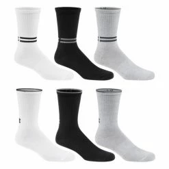 Best Pirce 🔔 Deals ⭐ Under Armour Men's Essential Lite Crew 🧦 🧦 Socks - 6-Pack Black/Gray/White 🔔 😍