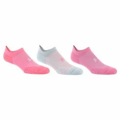 Wholesale ⌛ Best reviews of 🔥 Under Armour 👩 Women's Play Up No Show Double Tab 🧦 🧦 Socks - 3-Pack Pink/Gray 🛒 ⌛