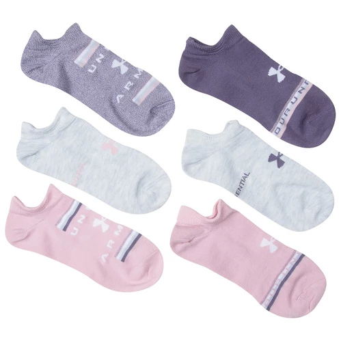 Budget π Hot Sale βοΈ Under Armour π© Women's Essential No Show 𧦠𧦠Socks - 6-Pack Pink/Purple π₯ π₯