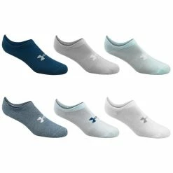 Discount 🤩 Cheap ✔️ Under Armour 👩 Women's Essential No Show 🧦 🧦 Socks - 6-Pack Blue Combo ⭐ 🛒