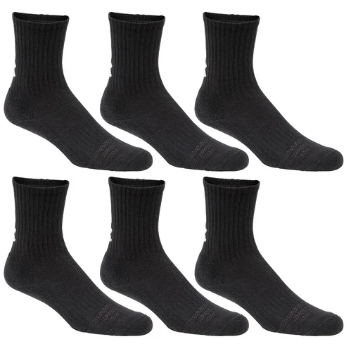 Budget π₯° Flash Sale 𧨠Under Armour Youth's Charged Cotton Crew 𧦠𧦠Socks - 6-Pack Black π π