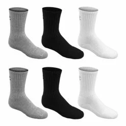 Cheap 🎉 Flash Sale 🧨 Under Armour Youth's Charged Cotton Crew 🧦 🧦 Socks - 6-Pack Black/Gray/White 💯 😍