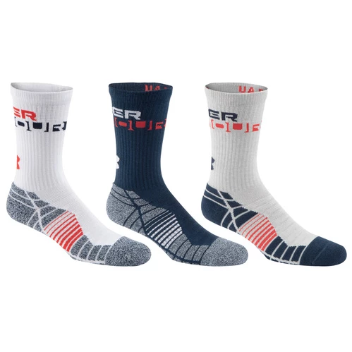 Wholesale β Hot Sale π Under Armour Men's Elevated Graphic Crew 𧦠𧦠Socks 3-Pack White/Red/Navy π π