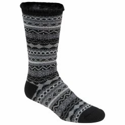 Best Pirce 😍 Hot Sale 🔔 Muk Luks 👩 Women's Heat Retainer Thermal Insulated 🧦 🧦 Socks Black/Gray ✨ 😉