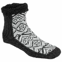 Wholesale ⭐ Budget 🎉 Muk Luks 👩 Women's Pieced Cabin 🧦 🧦 Socks Black/White 😀 😉