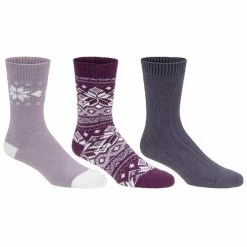 Buy 🌟 Brand new 🌟 Muk Luks 👩 Women's Boot 🧦 🧦 Socks - 3-Pack Purple Assortment 🥰 🧨