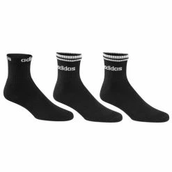 Best deal 🥰 Top 10 👏 Adidas 👩 Women's Sport Stripe High Quarter 🧦 🧦 Socks - 3-Pack Black/White 😀 🔥