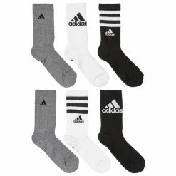 Cheapest ✨ New ✨ Adidas Youth Cushioned Mixed Crew 🧦 🧦 Socks - 6-Pack Black/White 👏 🌟