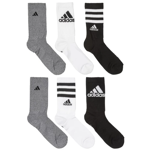 Cheapest β¨ New β¨ Adidas Youth Cushioned Mixed Crew 𧦠𧦠Socks - 6-Pack Black/White π π