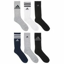 Promo 🎉 Cheapest ❤️ Adidas Men's Athletic Cushioned Mixed Crew 🧦 🧦 Socks - 6-Pack Gray/Navy ⌛ ❤️