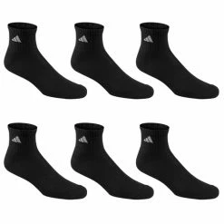 Deals ❤️ Buy 💯 Adidas Athletic Quarter 🧦 🧦 Socks - 6-Pack Black ✔️ 🤩