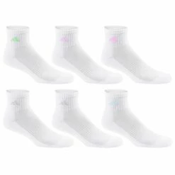 Best Sale 😉 New ✔️ Adidas Athletic Quarter 🧦 🧦 Socks - 6-Pack White Combo ⭐ 🤩