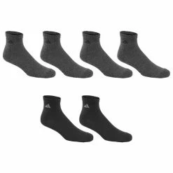 Budget ⭐ Cheap 💯 Adidas Athletic Quarter 🧦 🧦 Socks - 6-Pack Charcoal/Black 🎁 ⌛