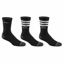 Cheap 😀 New 🔥 Adidas Men's 3-Stripe Crew 🧦 🧦 Socks - 3-Pack Black/White ⭐ 🧨