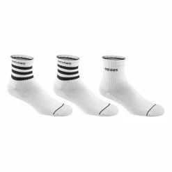 Brand new ✨ Discount ⌛ Adidas Men's 3-Stripe Quarter Crew 🧦 🧦 Socks - 3-Pack White/Black ✨ ⌛