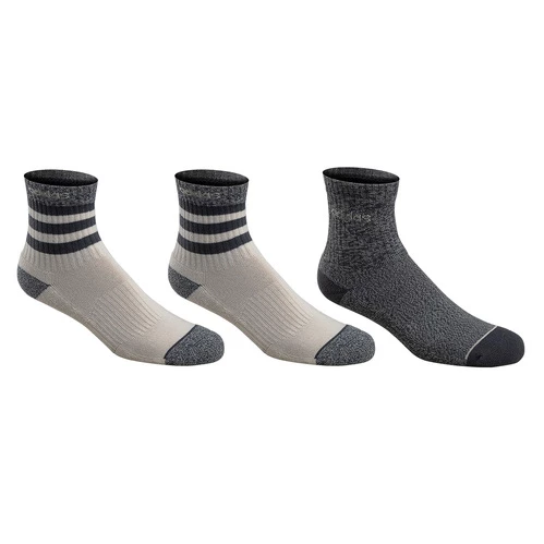 Flash Sale β¨ Flash Sale π Adidas Men's 3-Stripe Quarter Crew 𧦠𧦠Socks - 3-Pack White/Grey Combo π π―