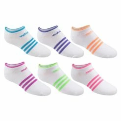 Discount 👍 New 😍 Adidas 👧 Girls' Superlite No Show 🧦 🧦 Socks - 6-Pack White Combo 🥰 😉