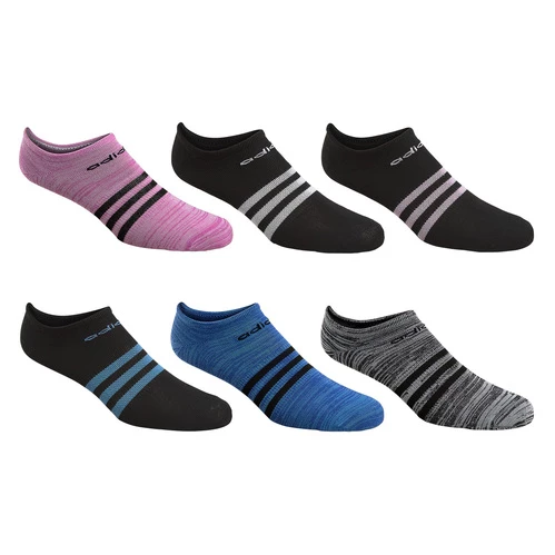 Outlet π New π― Adidas Superlite π© Women's No-Show 𧦠𧦠Socks - 6-Pack Black/Gray/Blue π π€©
