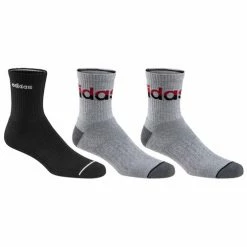 Best reviews of 🎉 Wholesale 😀 Adidas Men's Blocked High Quarter 🧦 🧦 Socks - 3-Pack Black/Grey/Red 🌟 🎁
