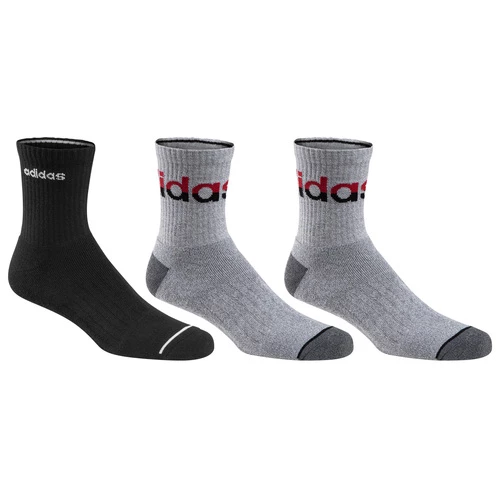 Best reviews of π Wholesale π Adidas Men's Blocked High Quarter 𧦠𧦠Socks - 3-Pack Black/Grey/Red π π