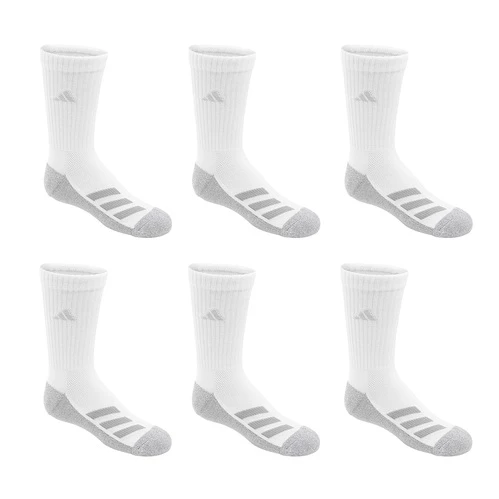 Top 10 ๐ฅ Best Pirce ๐ Adidas Boys' Cushioned Angle Stripe Crew ๐งฆ ๐งฆ Socks - 6-Pack White/Gray โ๏ธ ๐