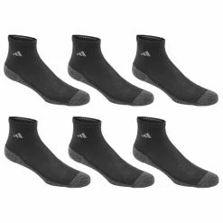 Best Pirce 🤩 Wholesale 💯 Adidas Boys' Cushioned Angle Stripe Quarter 🧦 🧦 Socks - 6-Pack Black/Gray ✔️ 🎁