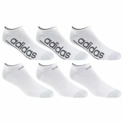 Hot Sale ⌛ Brand new 🛒 Adidas Linear Super Lite No Show 🧦 🧦 Socks - 6-Pack White/Black 🌟 👏