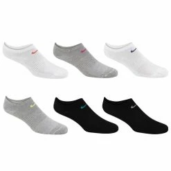 Hot Sale 🔥 Flash Sale ✔️ Nike 👩 Women's Lightweight No-Show Training 🧦 🧦 Socks - 6-Pack Black/Gray/White 🎁 💯