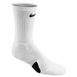 New ❤️ Cheap 💯 Nike Elite 🏀 🏀 Basketball Crew 🧦 🧦 Socks White/Black 🤩 🌟