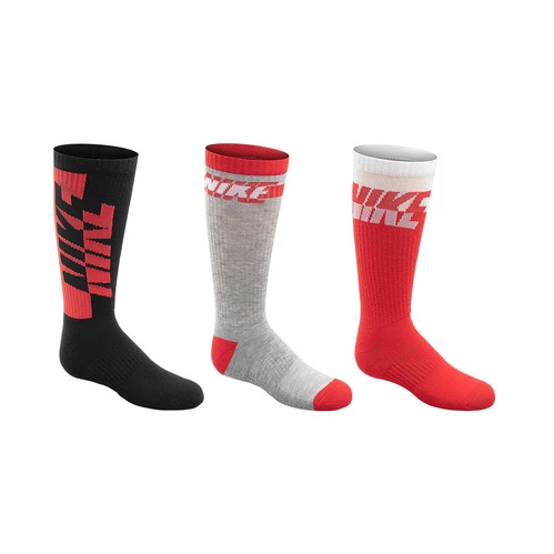 Buy π― Hot Sale β€οΈ Nike Youth's Everyday Cushioned Crew 𧦠𧦠Socks - 3-Pack Black/Grey/Red β€οΈ β
