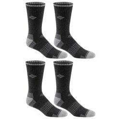 Hot Sale ✨ Wholesale ⭐ Columbia Men's Crew Boot 🧦 🧦 Socks - 4-Pack Black 😍 😀