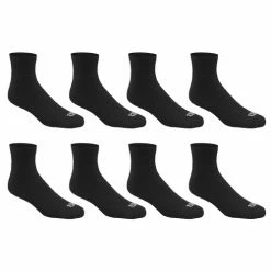 Deals ⌛ Cheap 😀 Wilson Men's Athletic Quarter Crew 🧦 🧦 Socks - 8-Pack Black 🎁 🔥