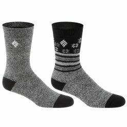 Promo 🥰 Best deal 👏 Columbia 👩 Women's Snowfall Thermal Crew 🧦 🧦 Socks - 2-Pack Black 👍 ⌛