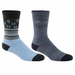 Outlet 🤩 Coupon 🧨 Columbia 👩 Women's Snowfall Thermal Crew 🧦 🧦 Socks - 2-Pack Navy/Black 💯 🌟