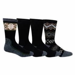 Deals 🎁 Flash Sale 🎉 Columbia Men's Moisture Control Blanket Border Crew 🧦 🧦 Socks - 4-Pack Black 👏 💯