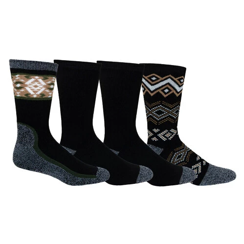 Deals π Flash Sale π Columbia Men's Moisture Control Blanket Border Crew 𧦠𧦠Socks - 4-Pack Black π π―
