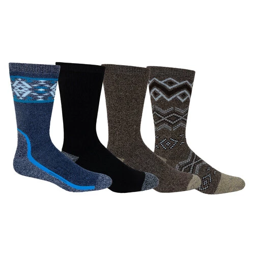 Promo π Brand new π― Columbia Men's Moisture Control Blanket Border Crew 𧦠𧦠Socks - 4-Pack Black/Brown/Blue π π