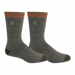 Hot Sale 🌟 Hot Sale 🧨 Columbia Men's Medium Weight Thermal Crew 🧦 🧦 Socks - 2-Pack Gray 👏 🛒