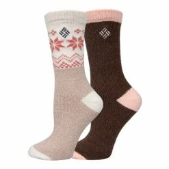 Flash Sale 💯 Best Pirce ⭐ Columbia 👩 Women's Super Soft Snowdrift Crew 🧦 🧦 Socks - 2-Pack Peach Combo ✨ 🧨