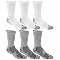 Deals ⭐ Best Sale 😀 Columbia Men's Athletic Crew 🧦 🧦 Socks - 6-Pack Gray/White 😉 🧨