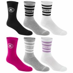 Best Pirce 👏 Wholesale 🌟 Converse 👩 Women's Chuck Taylor Crew 🧦 🧦 Socks - 6-Pack Assorted 🛒 ✔️